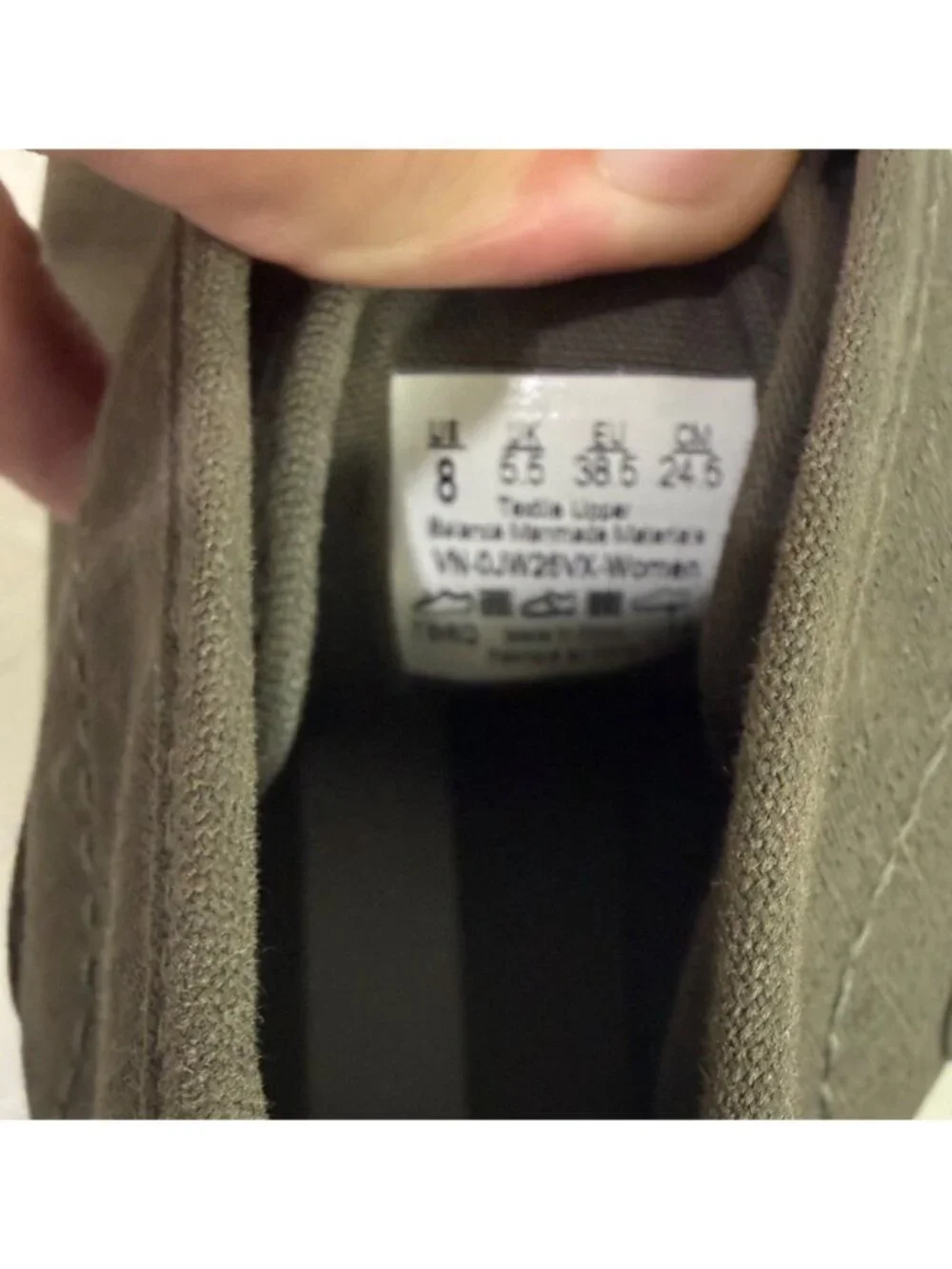 Vans High Top Lace Up Sneakers Olive Green Canvas Suede Streetwear Shoes Size 8